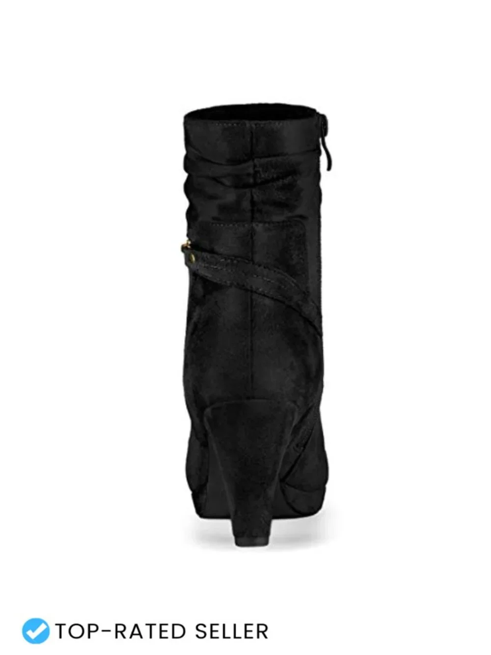 Faux Suede Ankle Zip Platform Chunky Heel Booties Women's